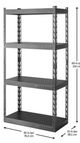 Gladiator® Hammered Granite 30" Wide EZ Connect Rack with Four 15" Deep Shelves-1