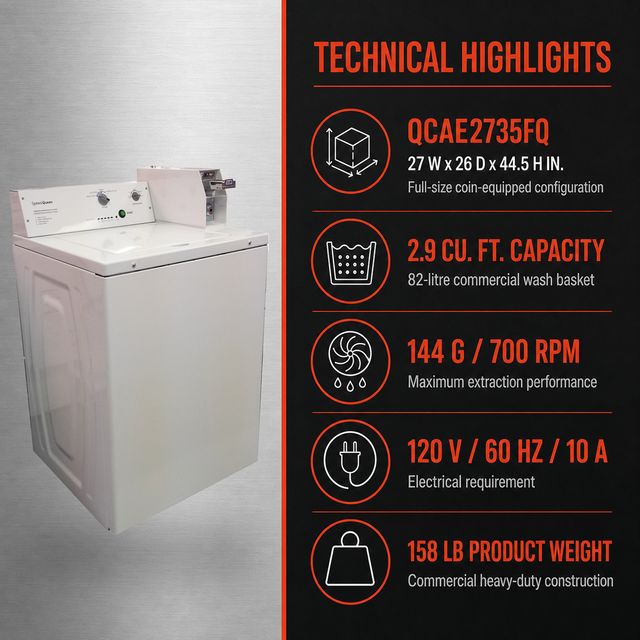 Speed Queen Commercial 2.9 Cu. Ft. Coin-Equipped Top-Load Washer - White-4