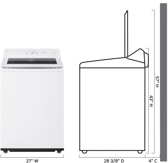 LG 5.0 Cu. Ft.  Alpine White Impeller Top Load Washer with EasyUnload™ & AI Sensing-12