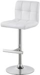 Coaster® Lenny 2-Piece Chrome/White Adjustable Stools-4