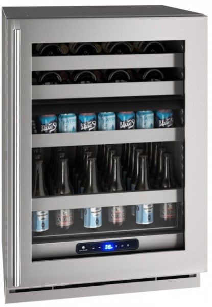 U-Line® 5 Class Glass/Stainless Steel 24" Dual Zone Beverage Center-0