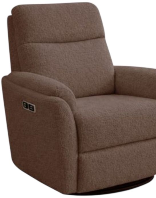 American Wholesale Furniture Viking Chocolate Power Gliding Swivel Recliner-1