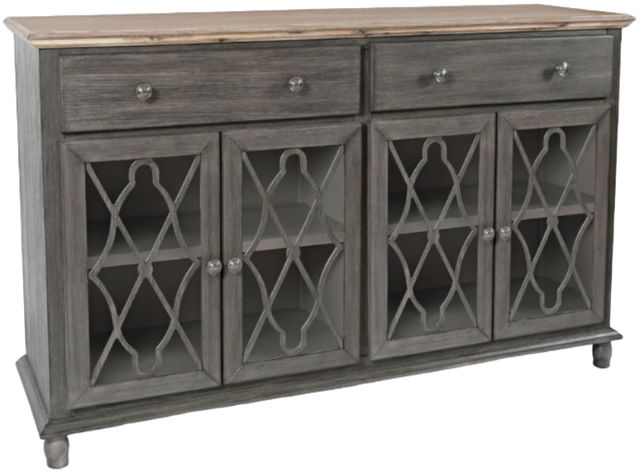 Jofran Inc. Aurora Hills Bisque/Brushed Gray 4-Door Accent Chest-0