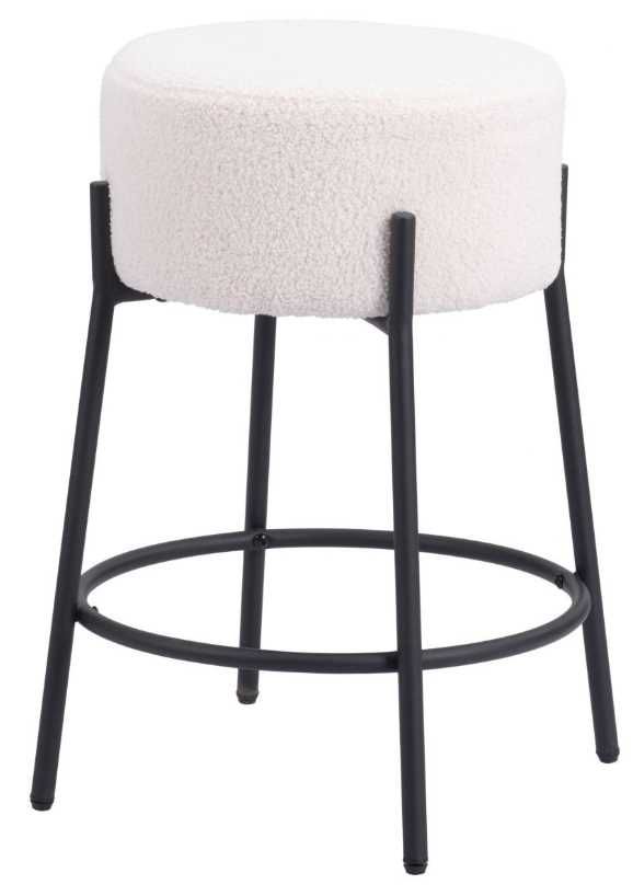 Zuo® Modern Blanche 2-Piece Black/Ivory Counter Stool Set-0