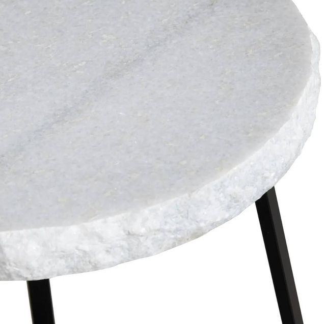 Crestview Collection Zara White Console Table with Black Base -3