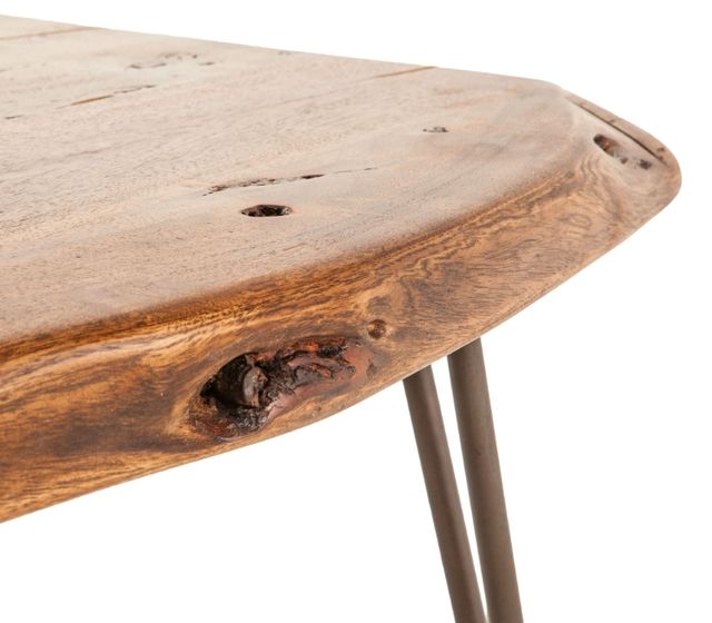 Home Trends & Design Vail Walnut Coffee Table with Antique Zinc Base-3