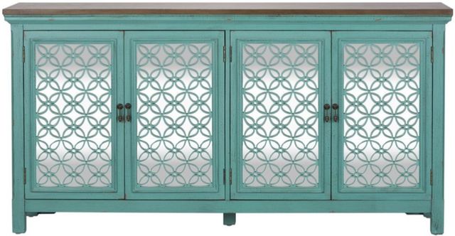 Liberty Furniture Kensington Brown/Turquoise Accent Cabinet-2
