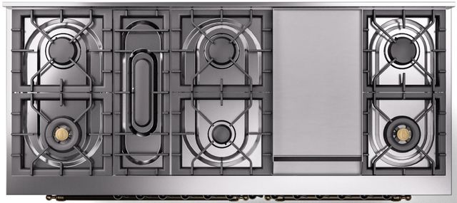 Ilve® Nostalgie II Series 60" Glossy Black Pro Style Dual Fuel Range-2