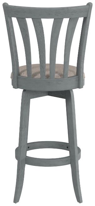 HH2 Home Savana Blue Wire Brush/Cream Swivel Bar Stool-3