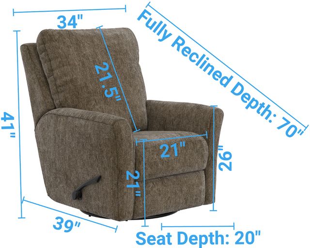Catnapper® Belton Sand Manual Swivel Gliding Recliner-7