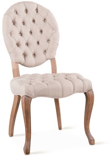 Home Trends & Design Upholstered Dining Off-White Linen Penelope Dining Chair-0