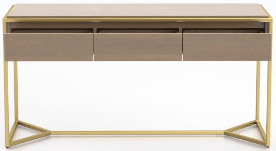 Canadel Customizable Modern Pecan Washed Buffet with Gold Frame -1