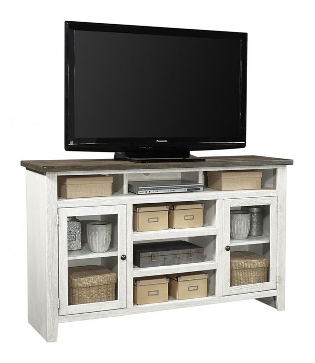 aspenhome® Eastport Drifted White 65" Highboy Console with 2 Doors-0