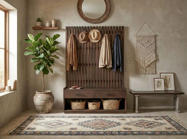 Sunny Designs™ Eliza Tobacco Leaf Hall Tree with Bench-1