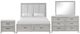 New Classic® Home Furnishings Fiona 4-Piece Mist Gray California King Panel Storage Bedroom Set-0