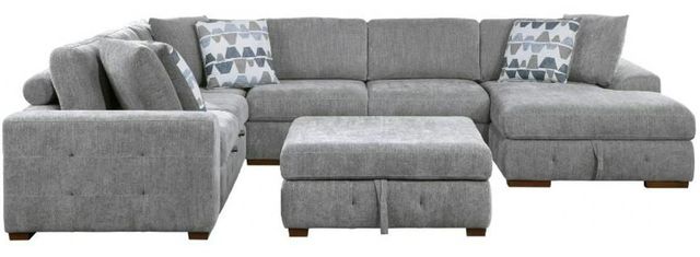 Homelegance® Raife 5-Piece Gray Right-Arm Facing Sleeper Sectional with Chaise and Ottoman-2