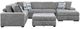 Homelegance® Raife 5-Piece Gray Right-Arm Facing Sleeper Sectional with Chaise and Ottoman-2