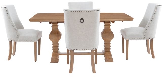 Powell® Banks 5-Piece Beige/Rustic Honey Dining Set-3