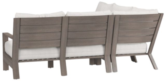 Sunset West Laguna 3-Piece Driftwood Aluminum Outdoor Sectional with Canvas Flax Cushion-2