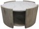 American Wholesale Furniture Rainier Marble Top Cocktail Table with Brown Base-0