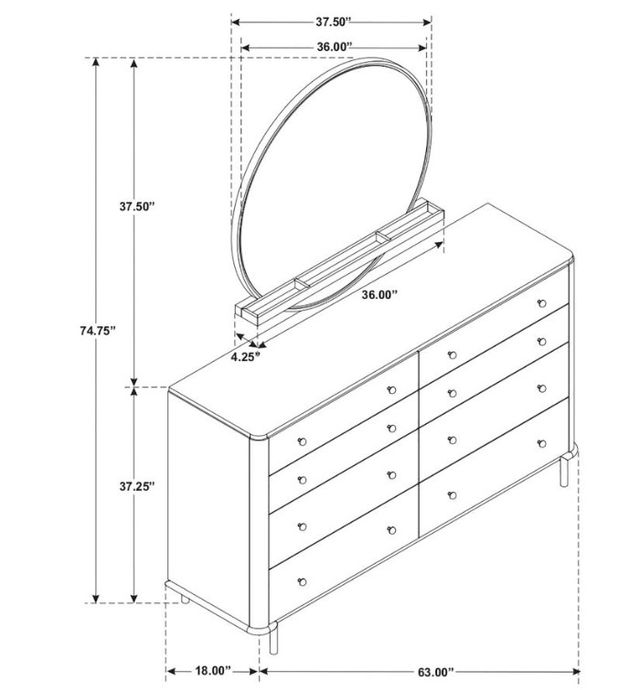 Coaster® Arini Brown Dresser with Mirror-3