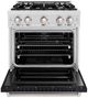 ZLINE Classic 30" Satin Stainless Steel Pro Style Dual Fuel Range with Black Matte Door-5