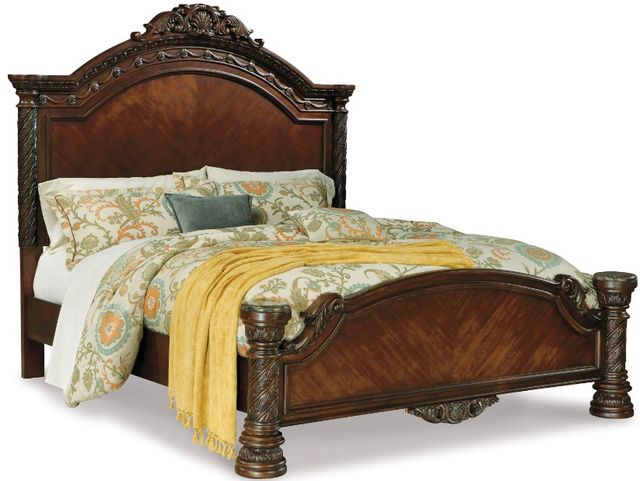 Millennium® by Ashley® North Shore 3-Piece Dark Brown California King Panel Bed Set-1