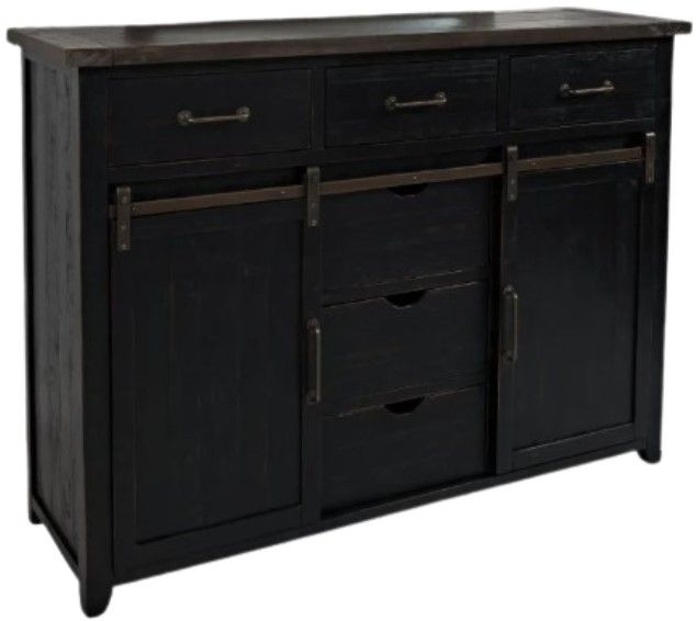 Jofran Inc. Madison County 4-Piece Vintage Black Queen Panel Bedroom Set-3