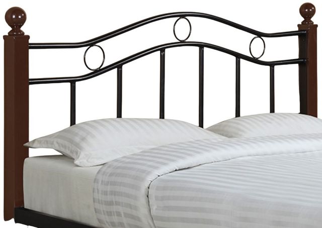 Milton Greens Stars Black/Brown Full Metal Platform Bed with Posts-1