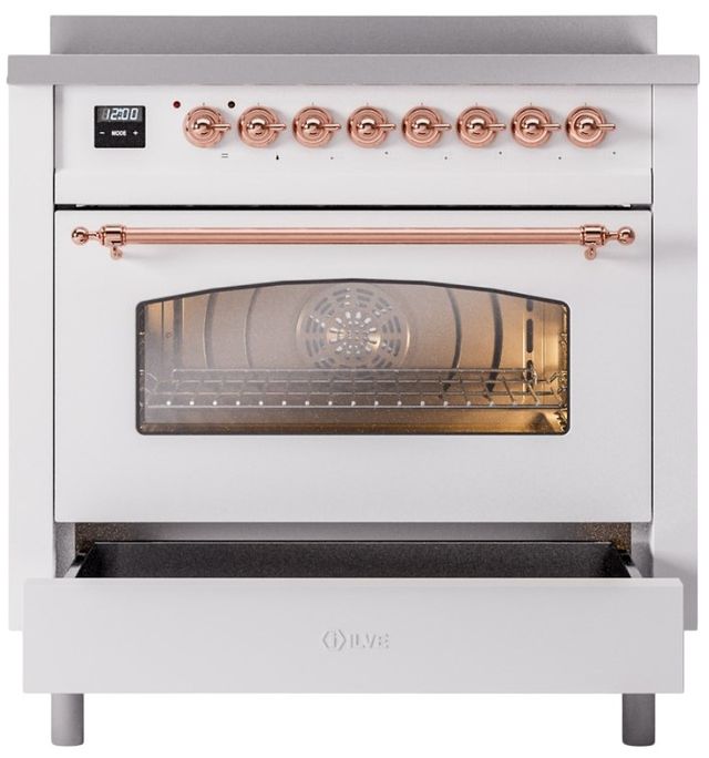 Ilve® Nostalgie II Series 36" White Pro Style Induction Range-3