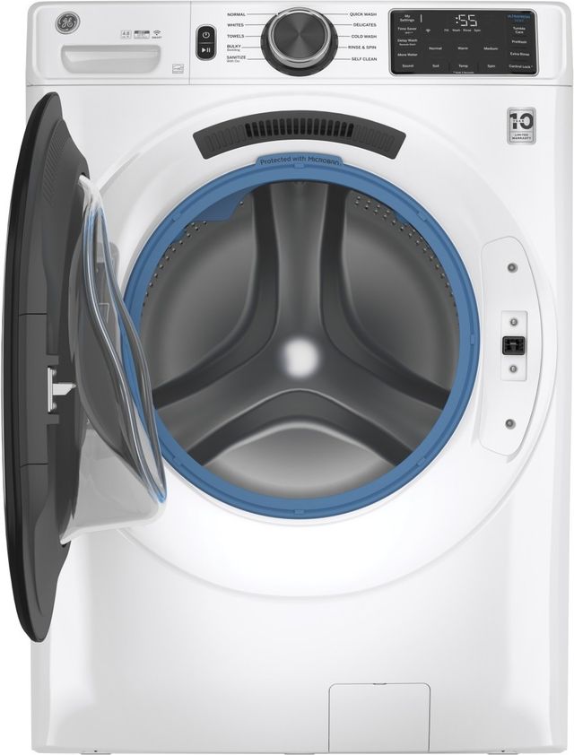 GE® White Front Load Washer and Electric Dryer Laundry Pairing-3