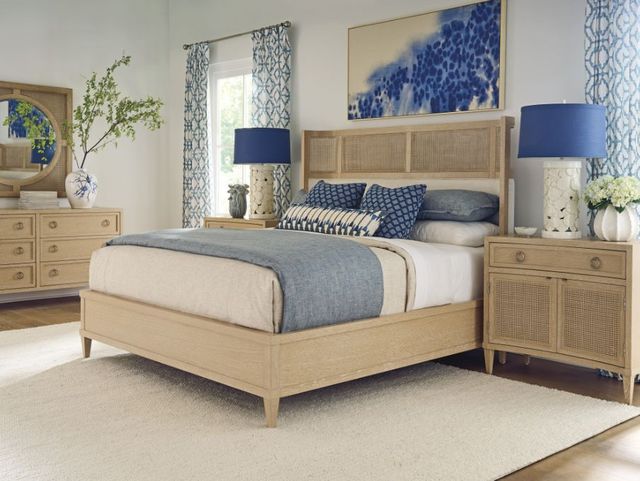 Lexington Home Sunday Morning Sagamore Pearl King Cane Upholstered Bed-2