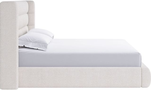 Modus Furniture Formosa Frank Cottage Cheese Upholstered Wingback Platform Bed-3