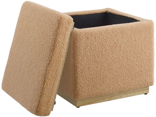 Linon Sunny Tan Square Storage Ottoman-2