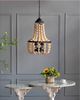 A & B Home Beige Large Beaded 4-Light Chandelier-5