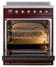 Ilve® Nostalgie II Noblesse 30'' Burgundy Pro Style Induction Range with Burnished Trim-1