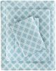 Olliix by True North by Sleep Philosophy Aqua Geo Twin XL Cozy 100% Cotton Flannel Printed Sheet Set-0