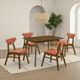 Armen Living Amaris Poppy/Walnut Dining Chair-1