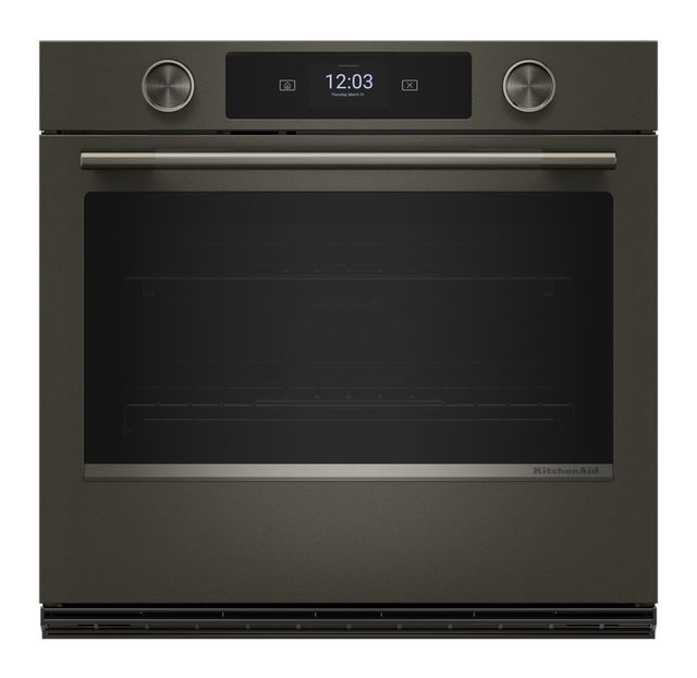 KitchenAid® 30" Black Ore Smart Single Electric Wall Oven with Assisted Cook Cycles-0