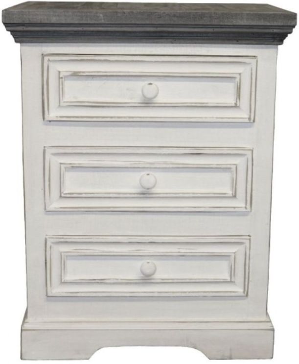 Million Dollar Rustic Oasis Weathered White Nightstand-0