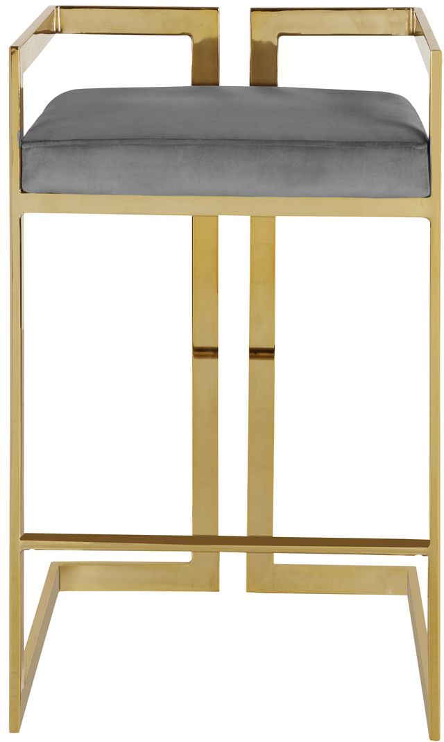 Meridian Furniture Ezra Gray Velvet Counter Stool-2