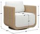 Uttermost® Santorini Honey/Oyster White Wicker Indoor-Outdoor Swivel Lounge Chair with Cushion-2