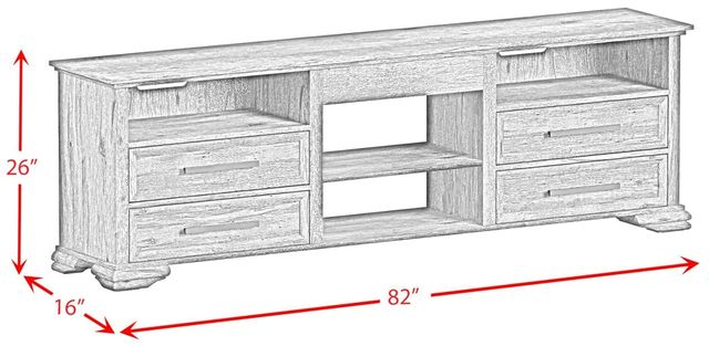 Elements International Park Ridge Charcoal 82'' TV Console without Fireplace Insert-2