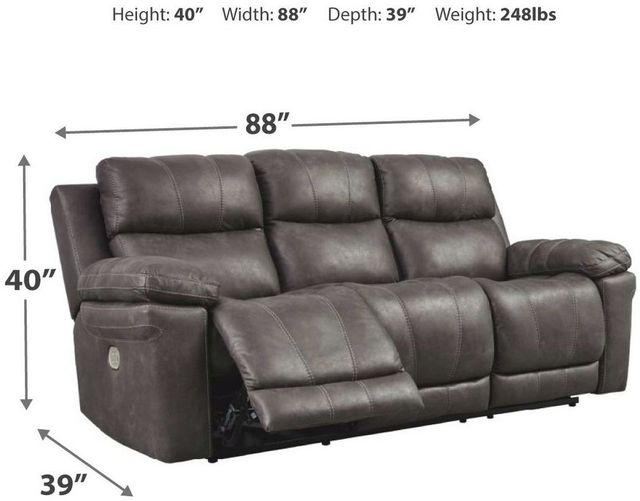 Signature Design by Ashley® Erlangen Midnight Power Reclining Sofa with Adjustable Headrest-3