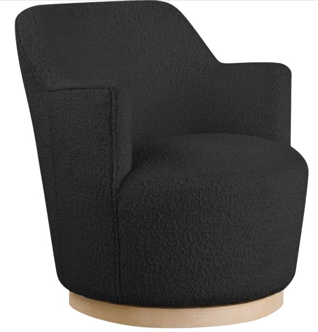 Meridian Furniture Clarita Black Swivel Boucle Fabric Accent Chair-0