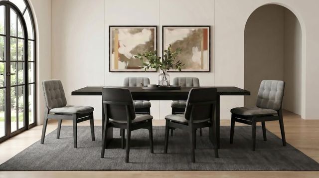 Coaster® Decker 7-Piece Black/Gray Rectangular Dining Table Set-1