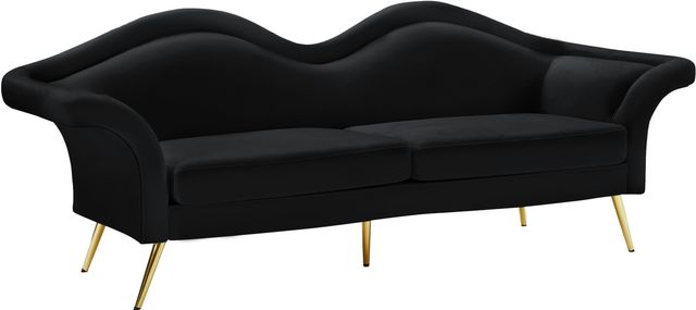 Meridian Furniture Lips Black Velvet Sofa-1