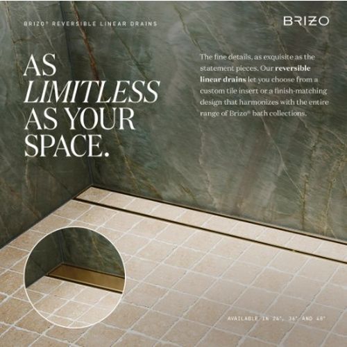 Brizo Brilliance® Luxe Gold® 36" Reversible Linear Shower Drain-3