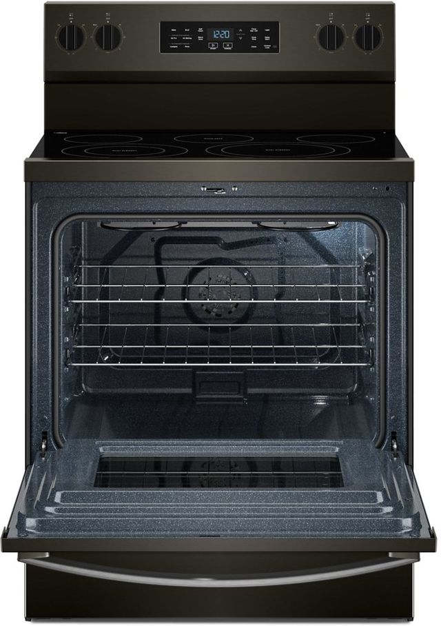 Whirlpool® 30" Black Stainless Steel Freestanding Electric Range with Air Cooking Technology-1