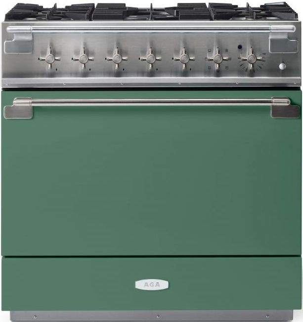 AGA™ Elise 36" Stainless Steel Pro Style Dual Fuel Range with Mineral Green Door-0